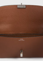 T-lock grained-leather wallet sienna