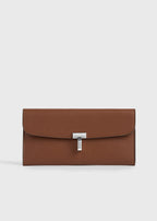 T-lock grained-leather wallet sienna