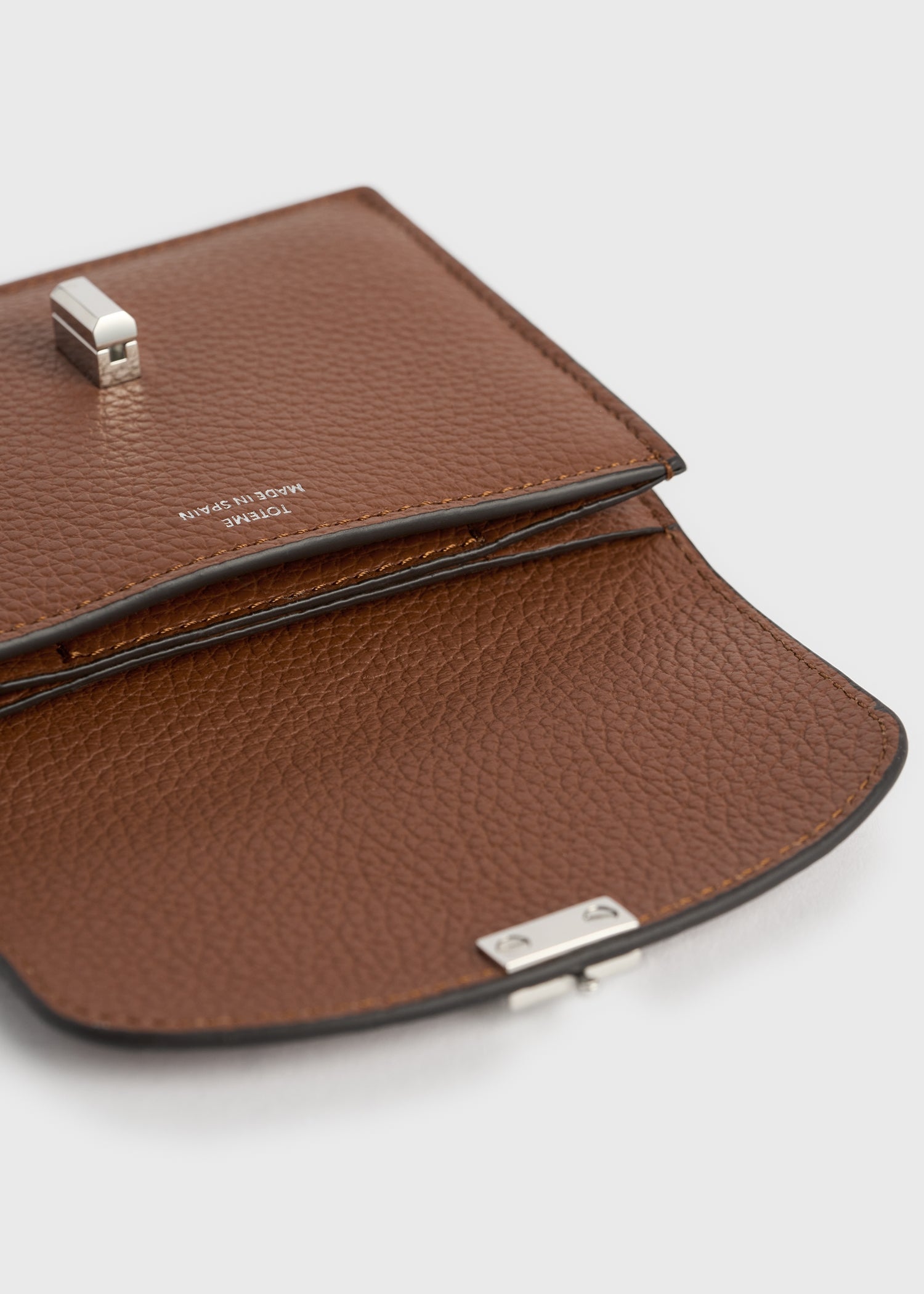 T-lock grained-leather cardholder sienna
