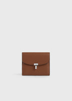 T-lock grained-leather cardholder sienna