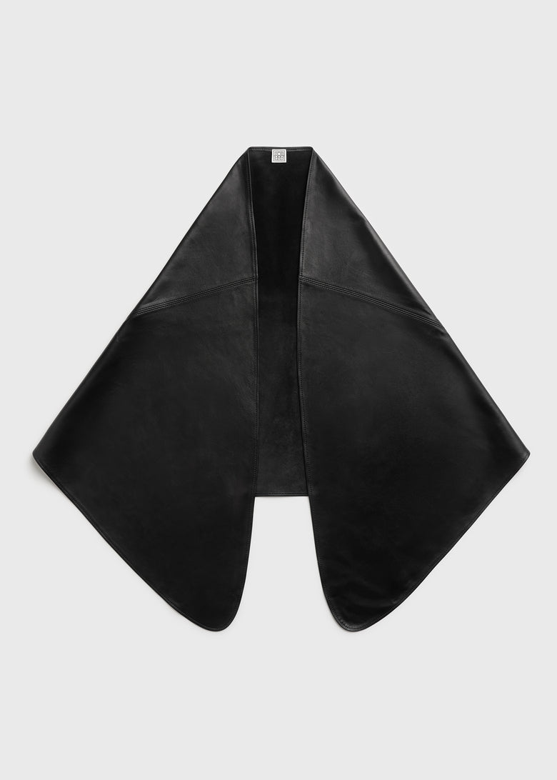 Big leather scarf black
