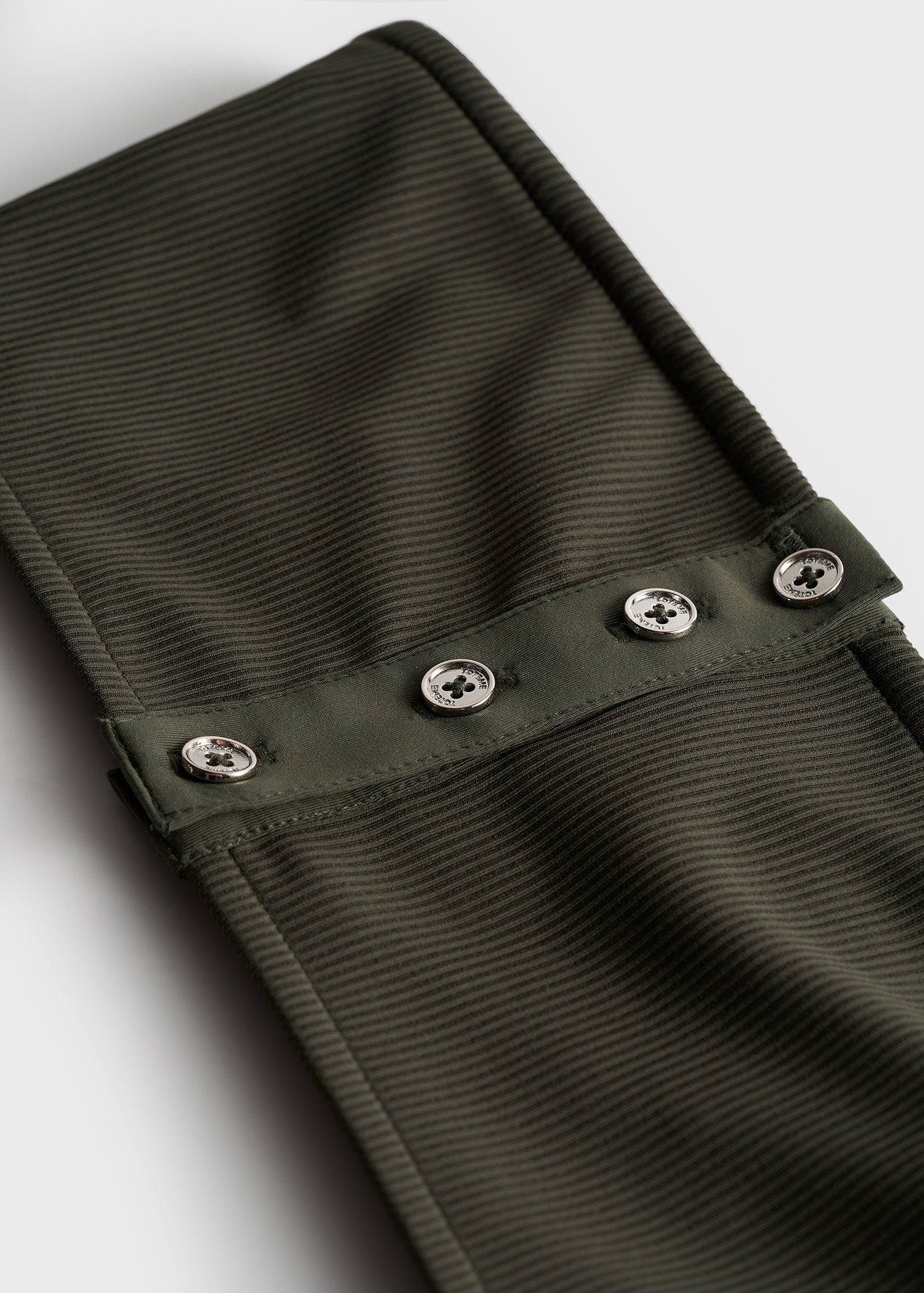 Ribbed strapless bikini top dark green