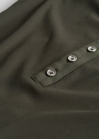 Ribbed strapless swimsuit dark green