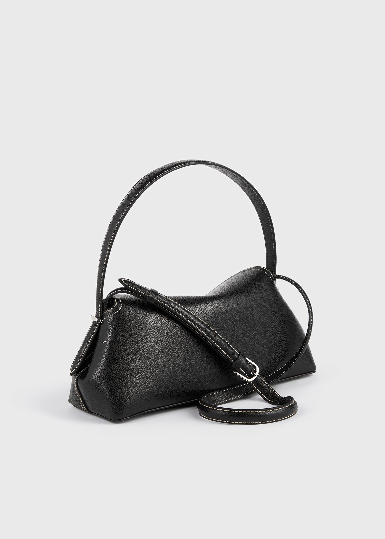 T-lock grained-leather shoulder black