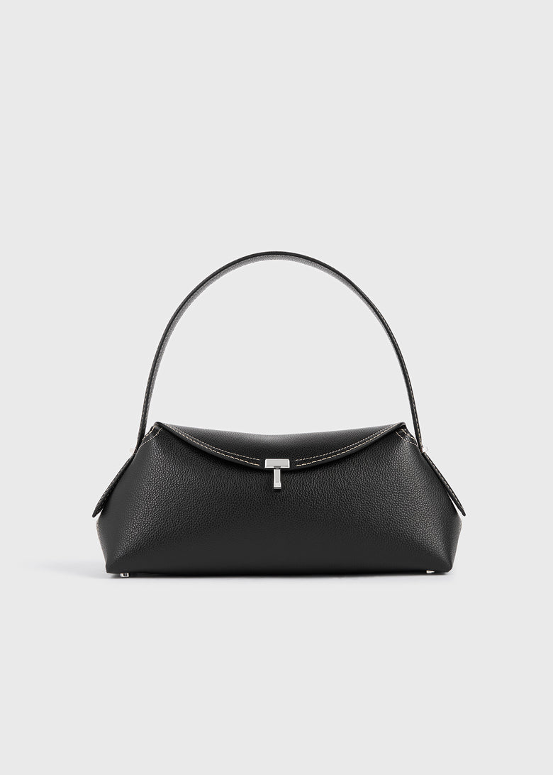 T-lock grained-leather shoulder black