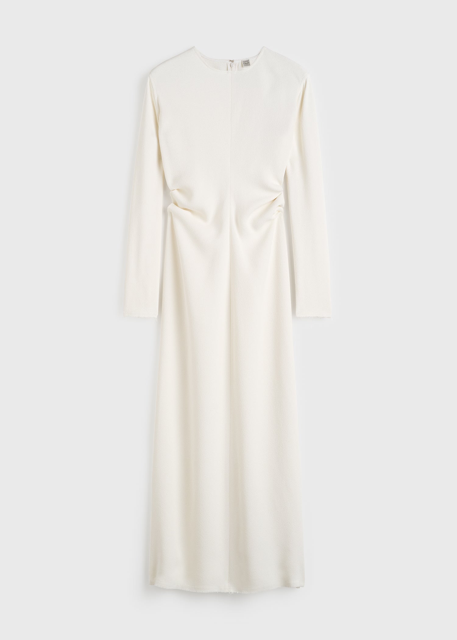 Long-sleeve slouch waist dress macadamia