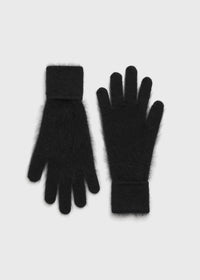 Brushed cashmere gloves black