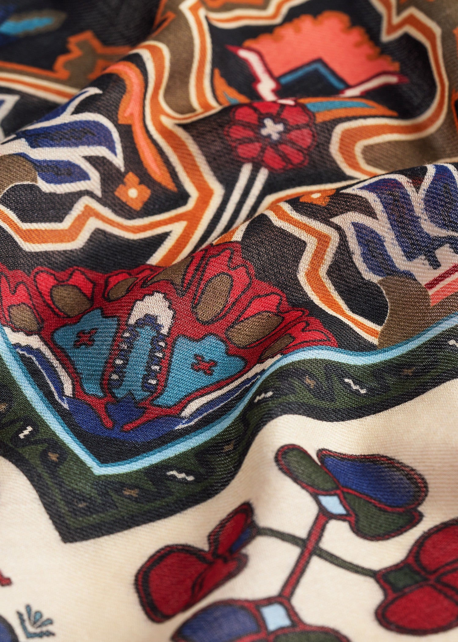 Winter blanket scarf navy/red