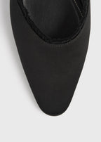Frayed satin lounge slippers black