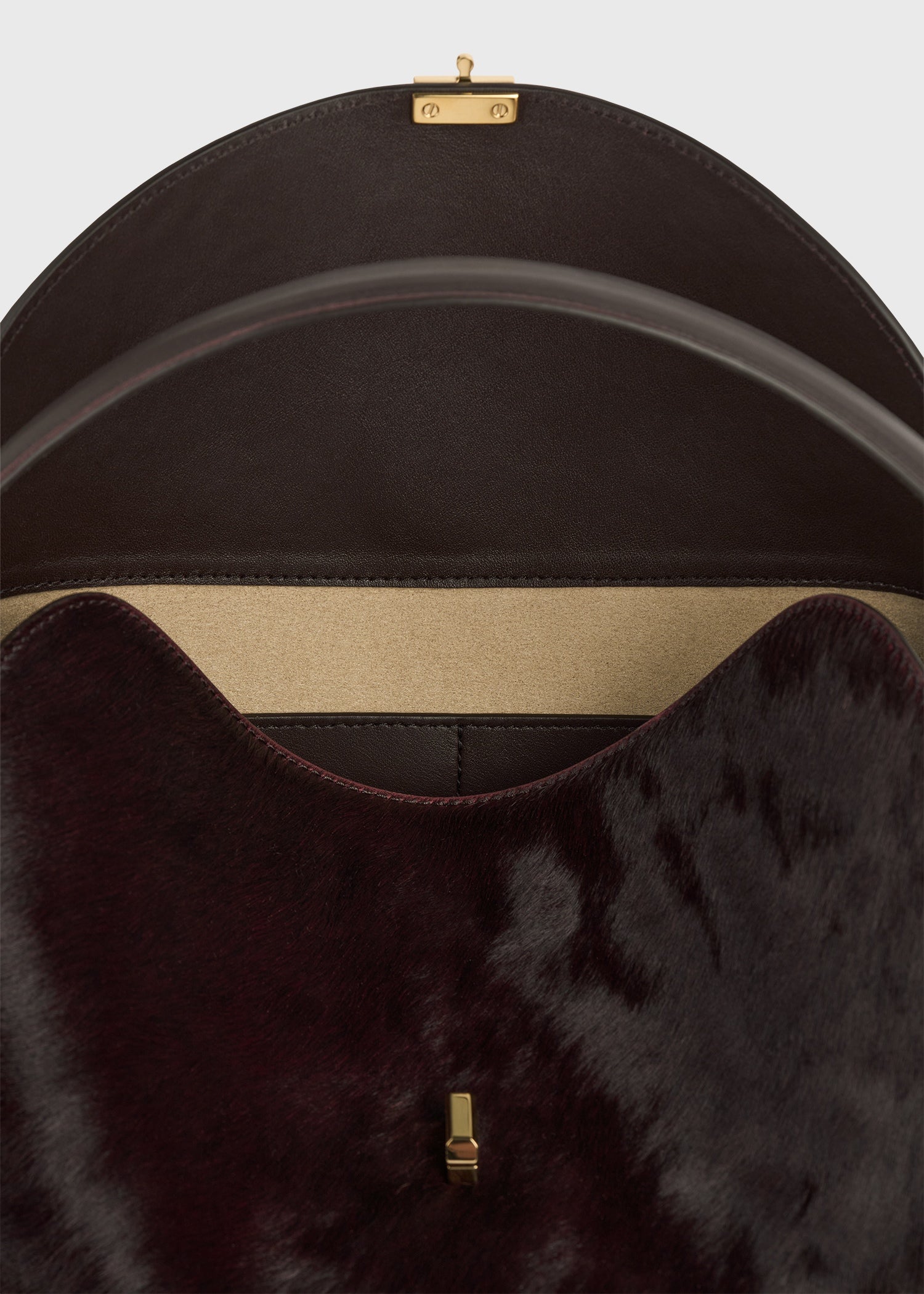 T-lock pony hair top handle wine