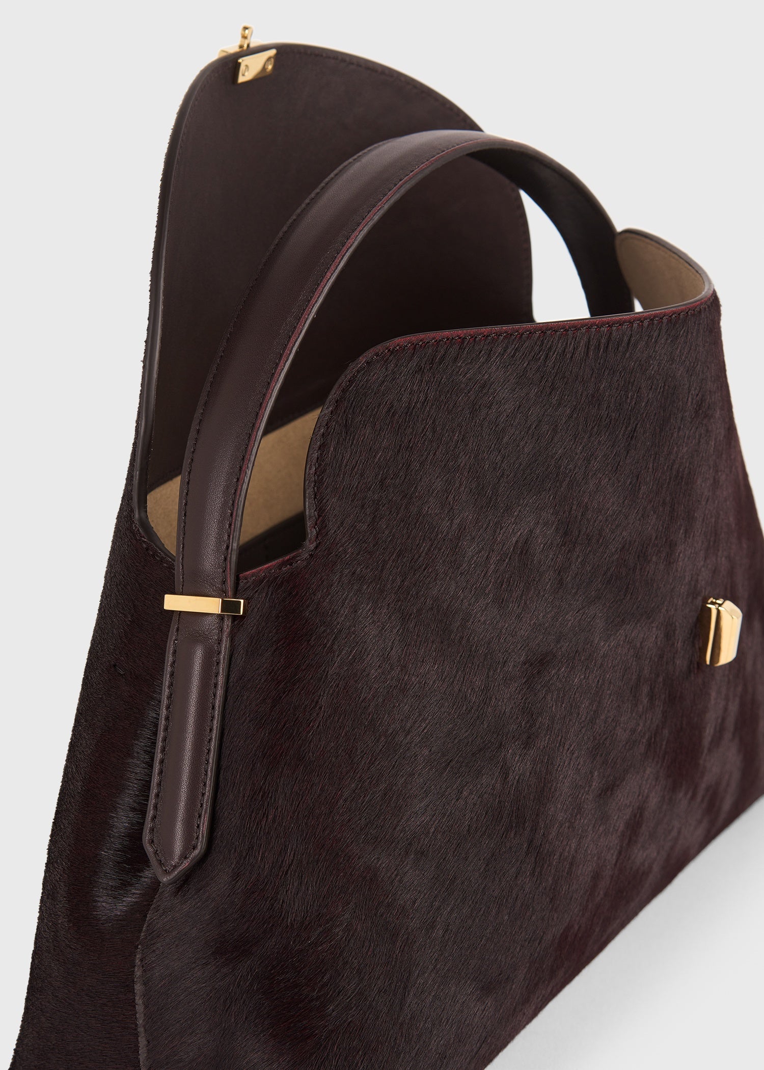 T-lock pony hair top handle wine