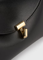 Mini T-lock leather clutch black