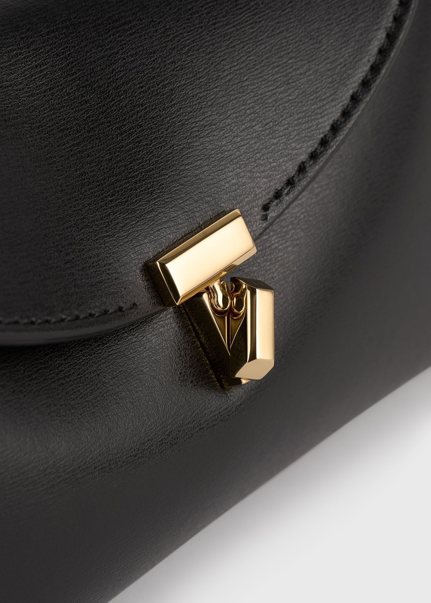 Mini T-lock leather clutch black