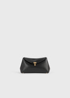 Mini T-lock leather clutch black