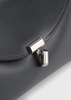 Mini T-lock leather clutch shark