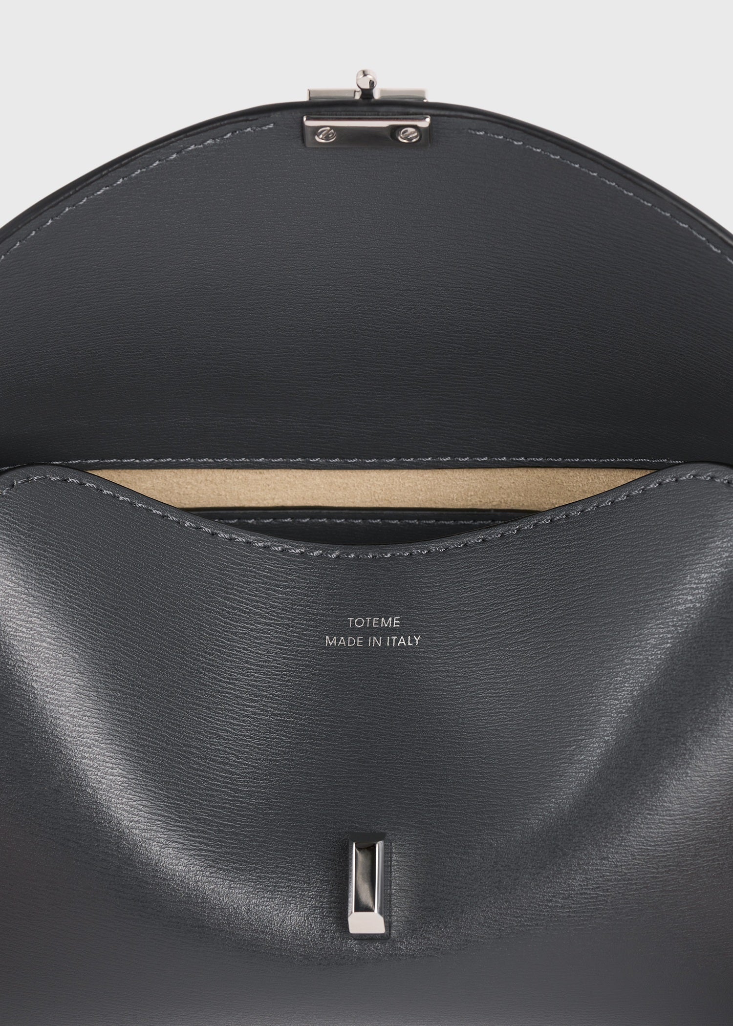 Mini T-lock leather clutch shark