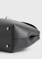 Mini T-lock leather clutch shark
