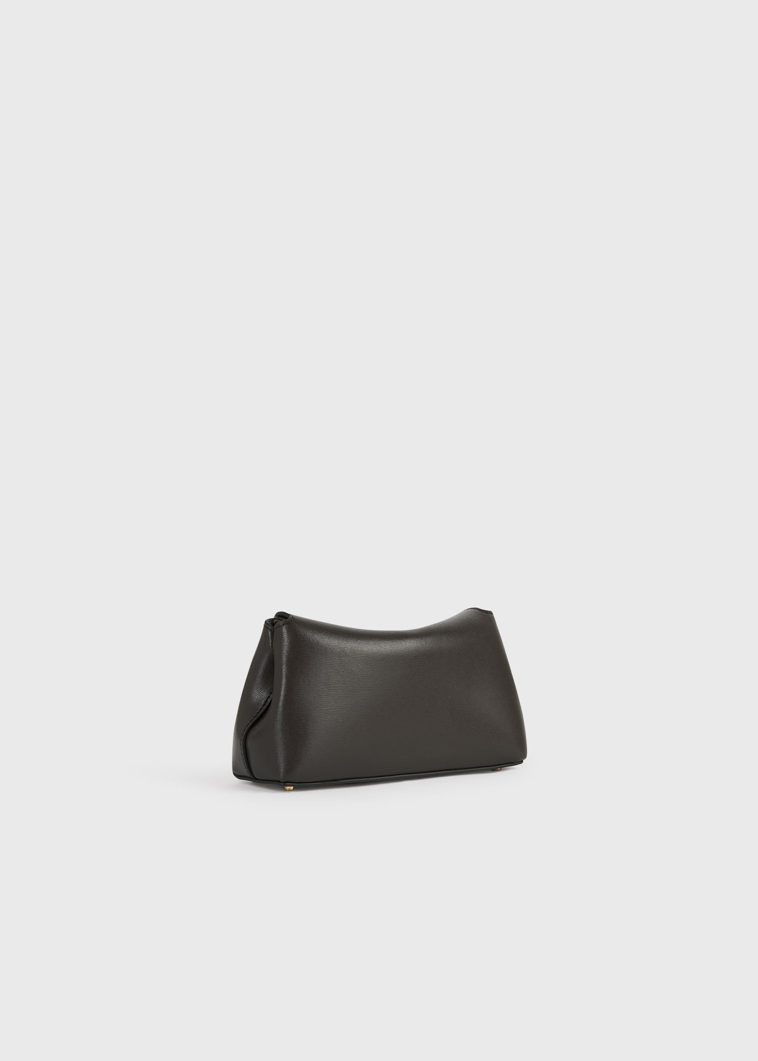 Mini T-lock leather clutch bark