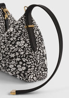 Bevel floral wristlet black/white