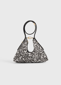 Bevel floral wristlet black/white