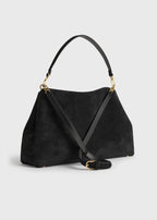 T-lock suede satchel black