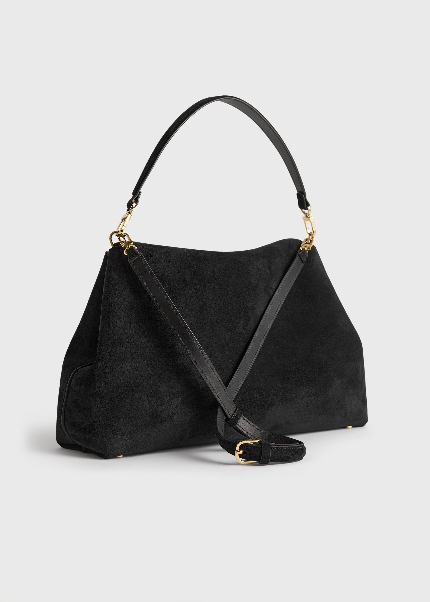 T-lock suede satchel black