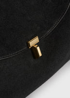 T-lock suede satchel black