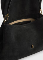 T-lock suede satchel black