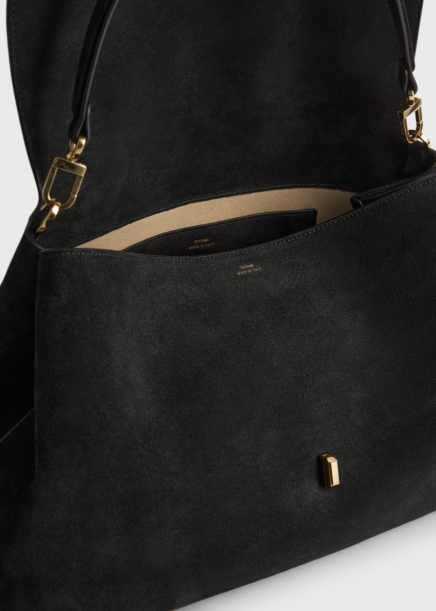 T-lock suede satchel black