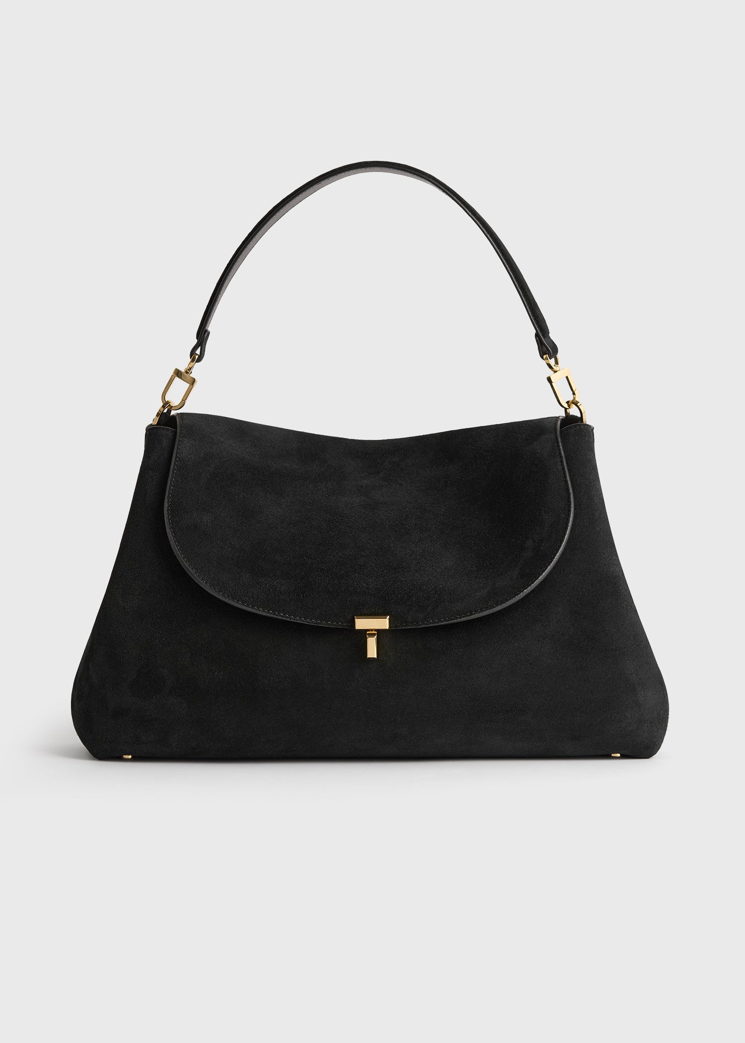 T-lock suede satchel black