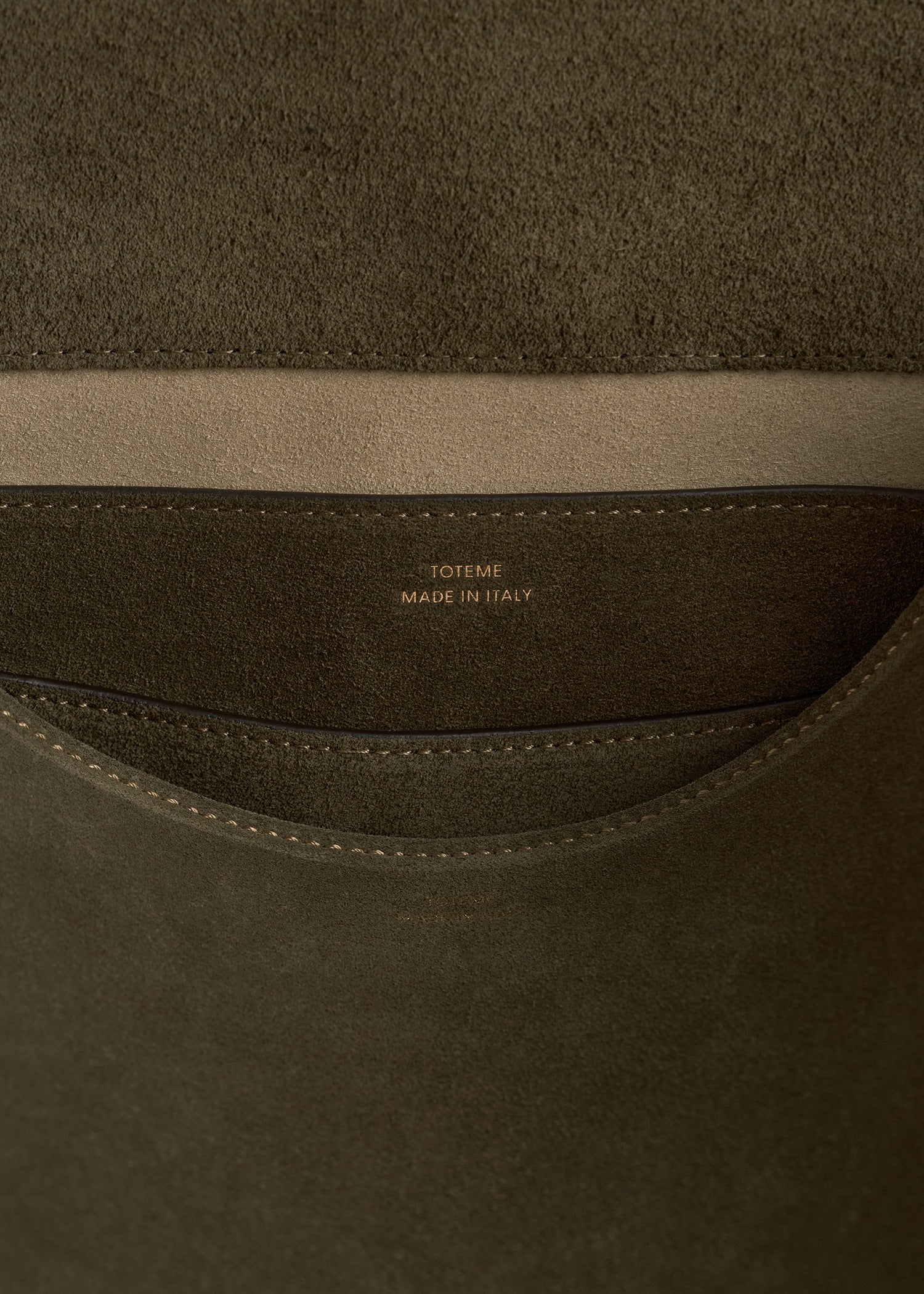 T-lock suede satchel dark taupe