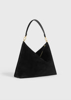 Medium Bevel suede bag black