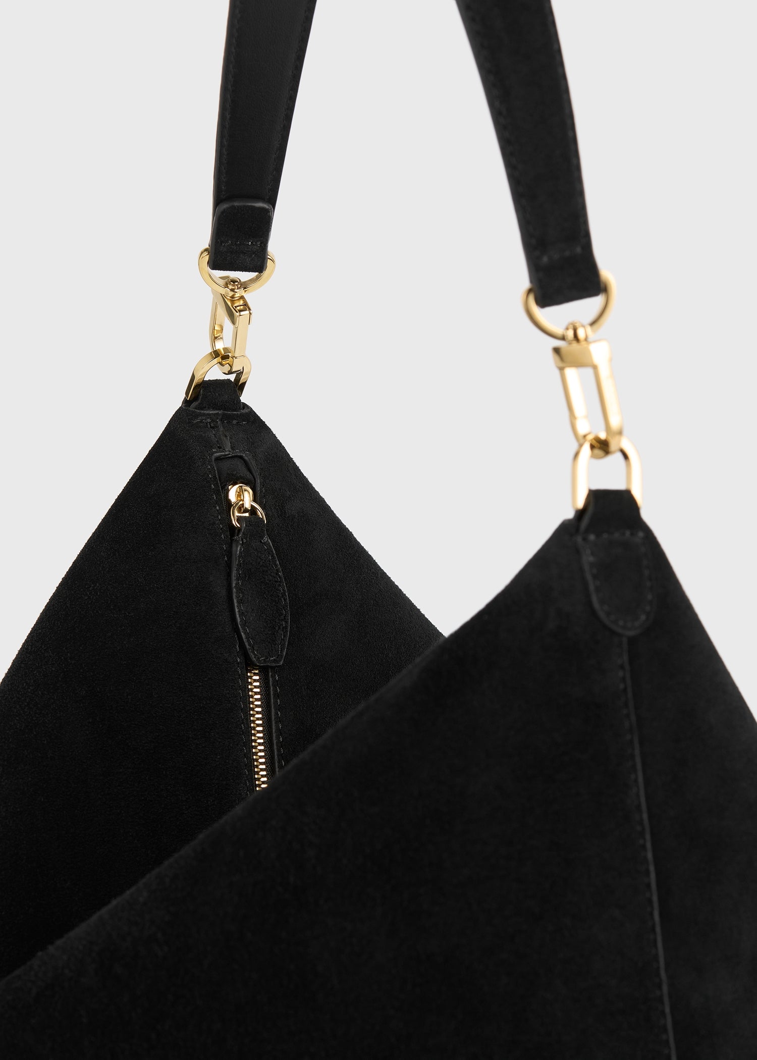 Medium Bevel suede bag black