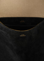 Medium Bevel suede bag black