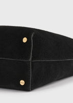 Medium Bevel suede bag black