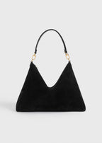 Medium Bevel suede bag black