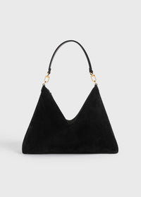 Medium Bevel suede bag black