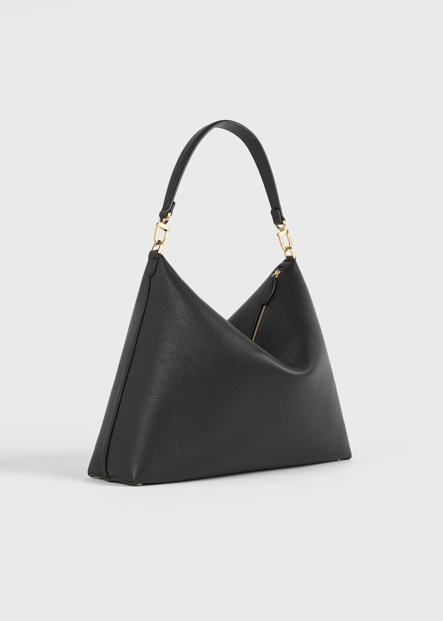 Medium Bevel grained-leather bag black