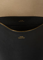 Medium Bevel grained-leather bag black