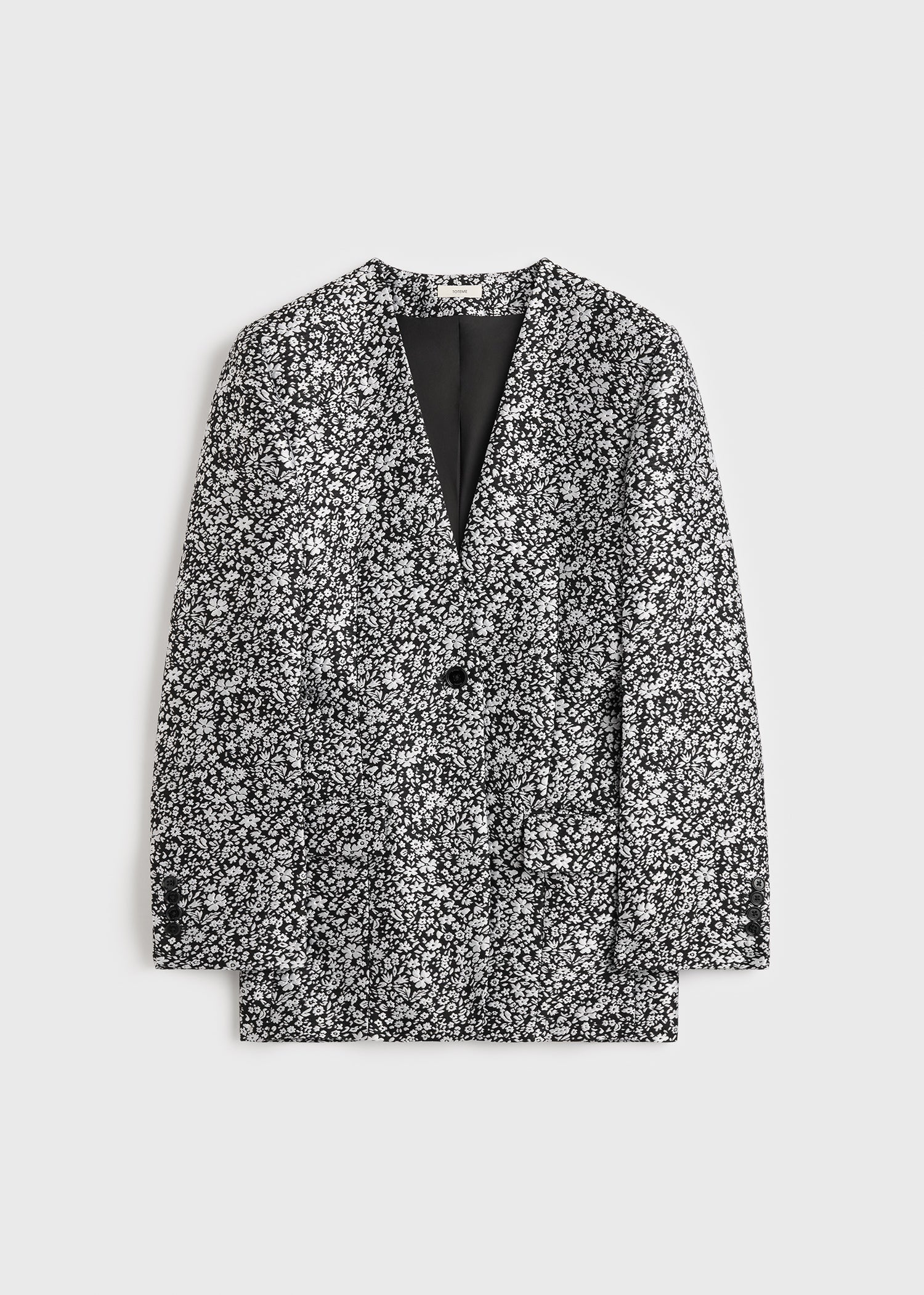 Floral slouch blazer white/black