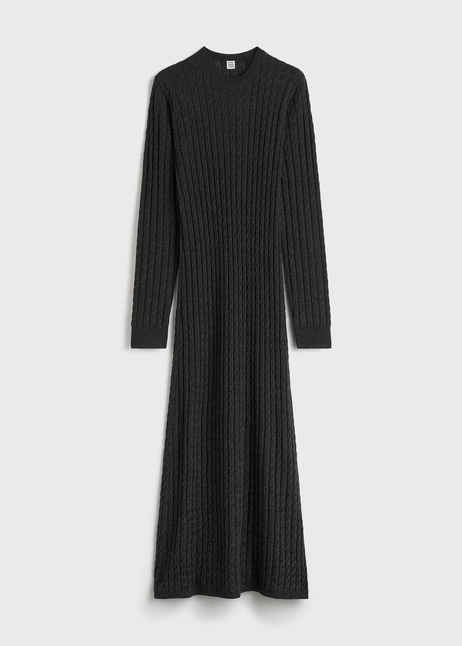 Cable knit dress charcoal