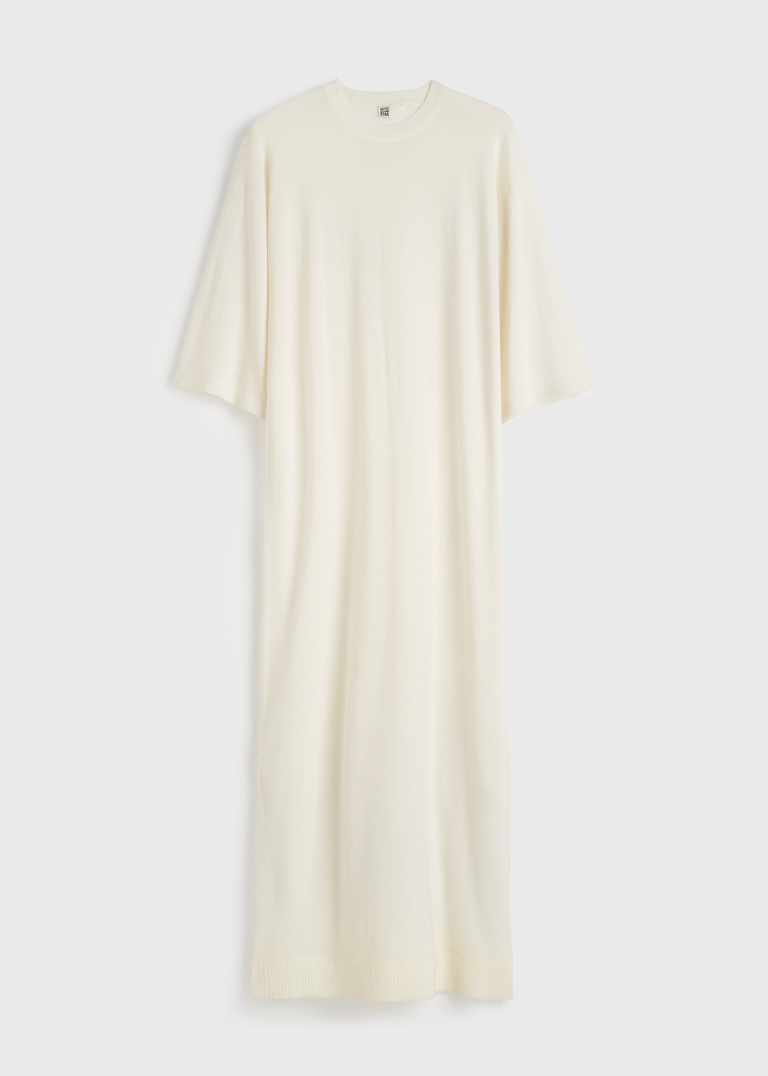 Merino knit tee dress ecru