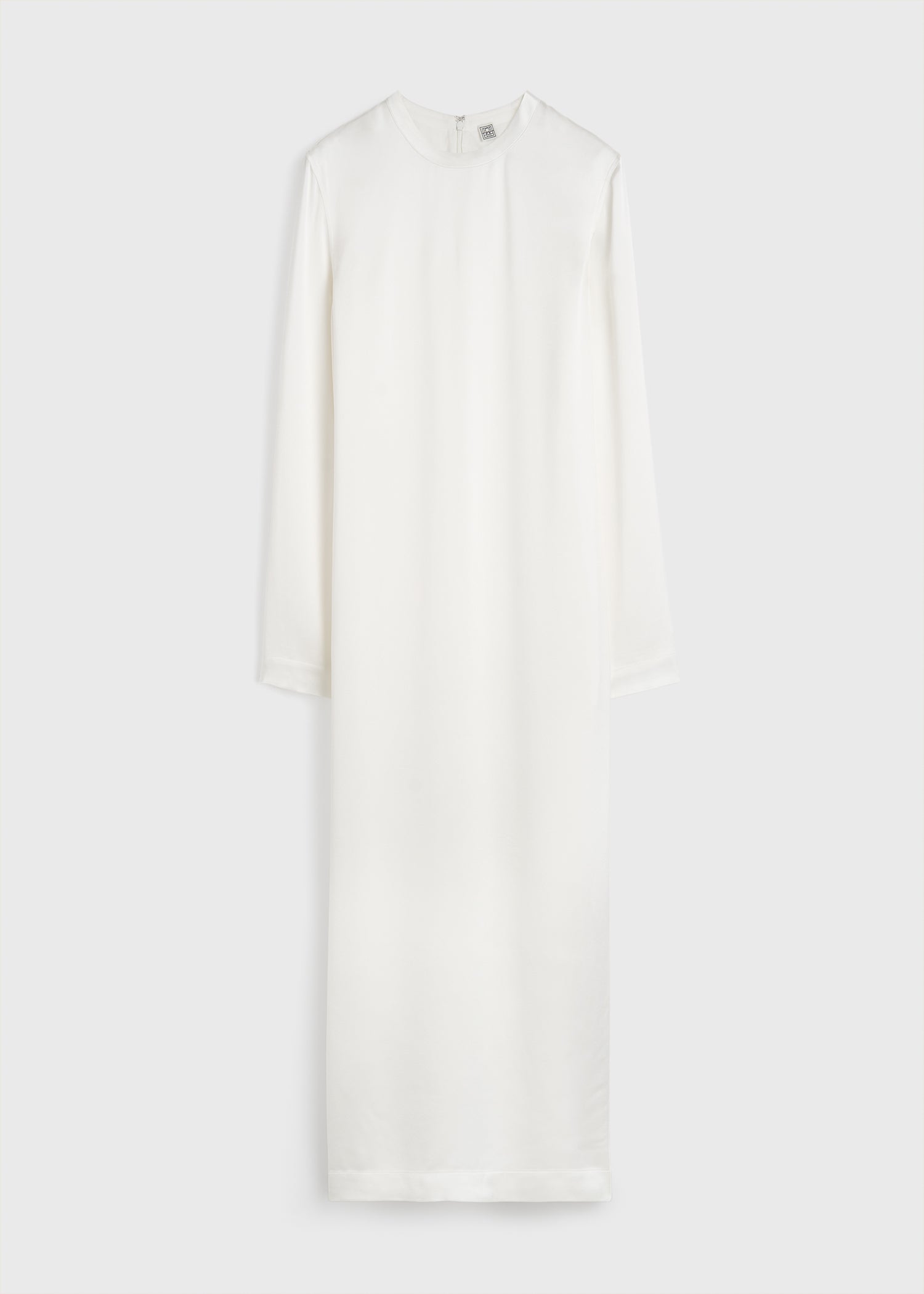 Long satin dress white