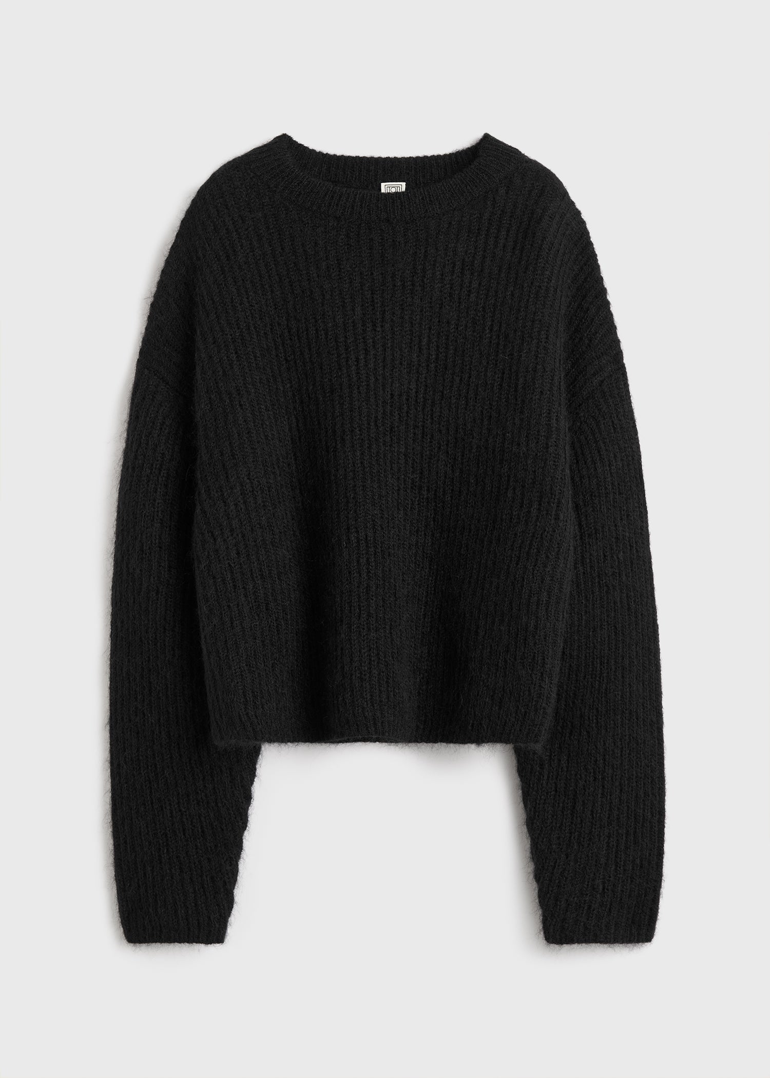 Mohair blend rib knit black