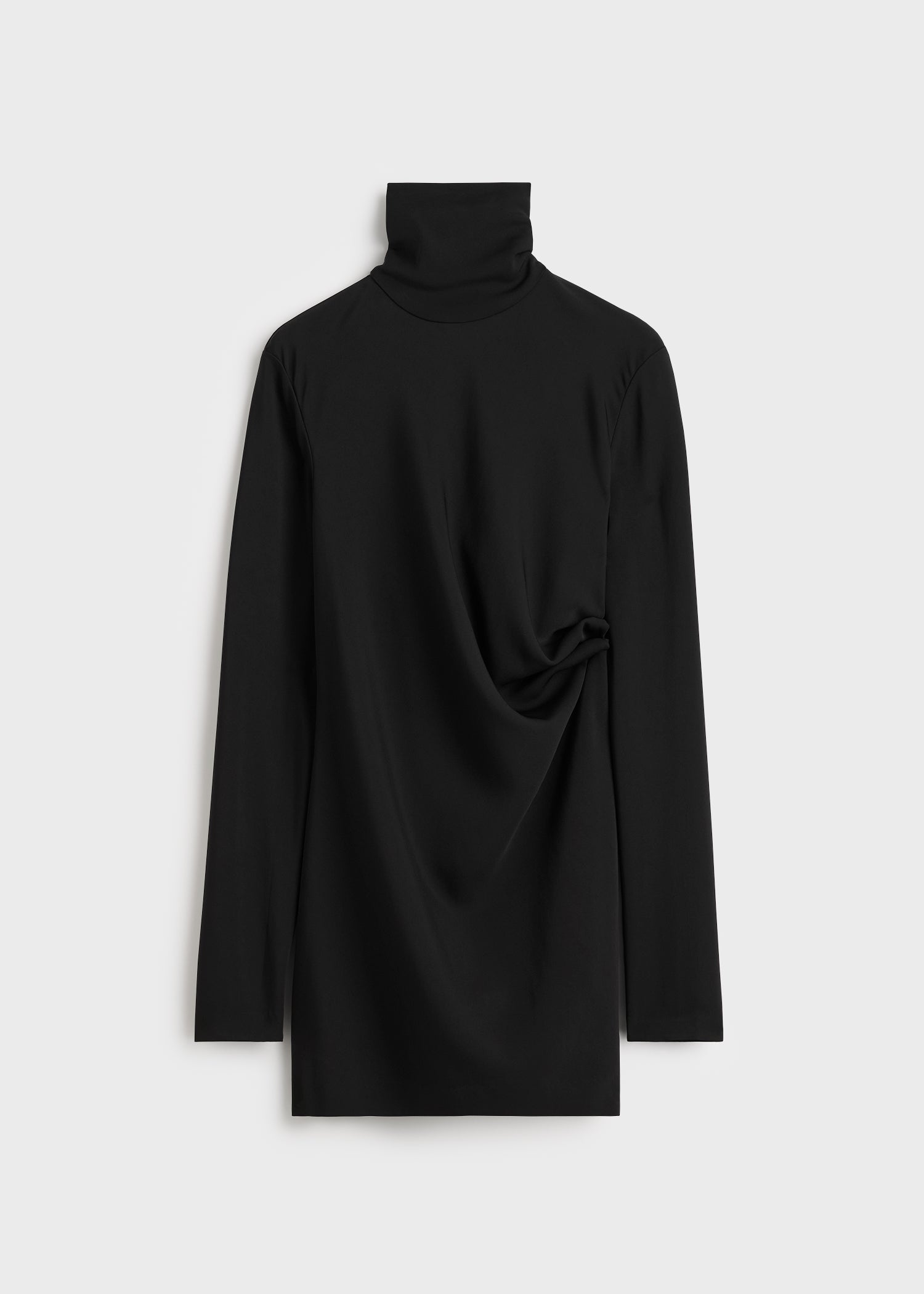 High-neck twist blouse black