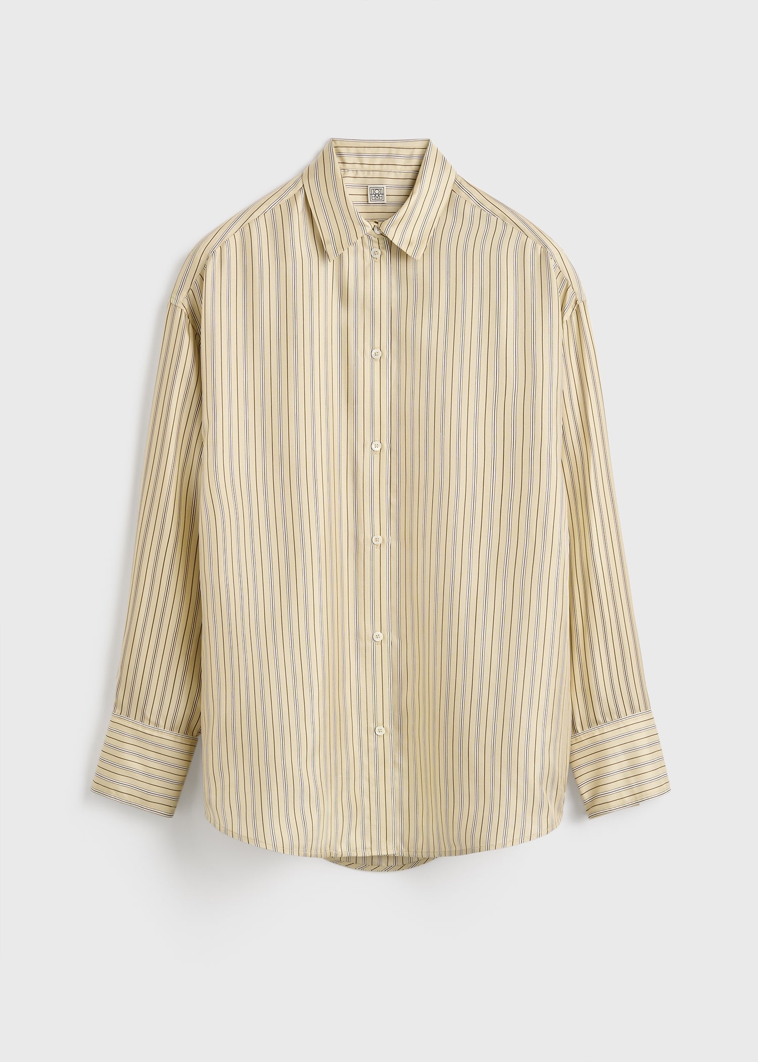 Oversized striped shirt beige/brown