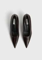 Sharp naplack wedge pumps bark