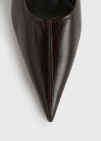 Sharp naplack wedge pumps bark