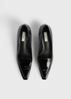Patent loafer pumps black