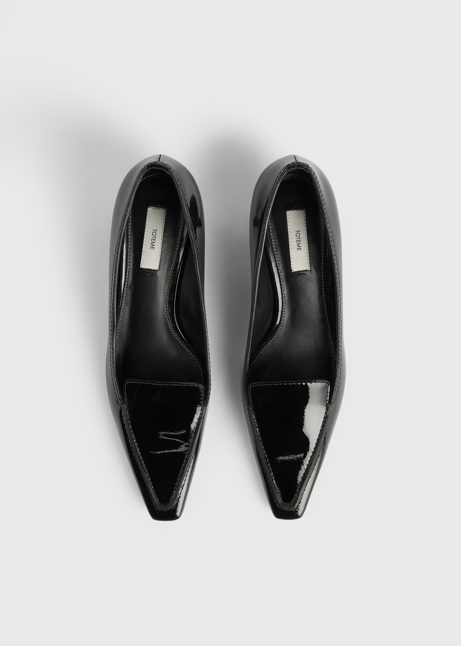 Patent loafer pumps black